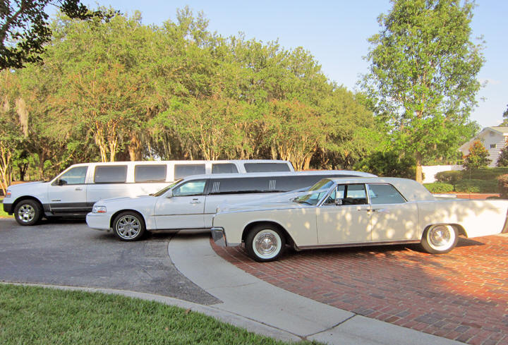 white wedding limo