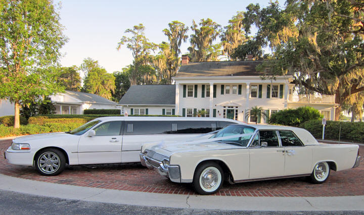 white wedding limos